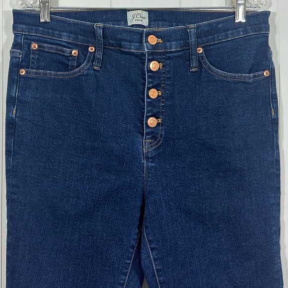 J Crew Sz 32 Jeans High Rise 10” Toothpick Button Fly Medium Wash Ankle - Picture 5 of 12